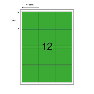 63,5mm x 72mm Yeşil Lazer Etiket - 1
