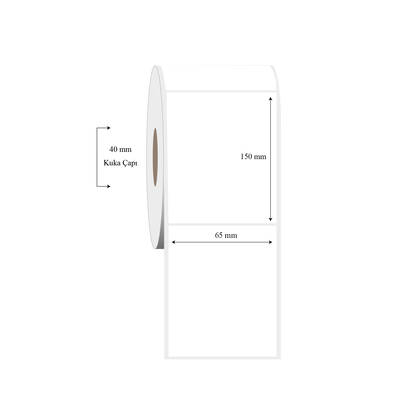 65mm x 150mm Tekli PP Şeffaf Etiket - 1