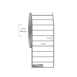 65mm x 25mm Tekli Fasson Fastyre Etiket - 