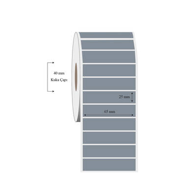 65mm x 25mm Tekli Silvermat Etiket - 1