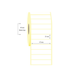 65mm x 25mm Tekli Wellum Etiket - 