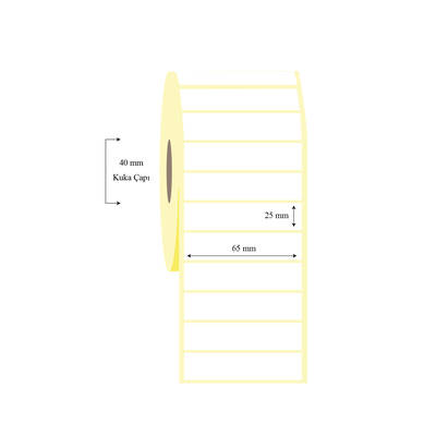 65mm x 25mm Tekli Wellum Etiket - 1