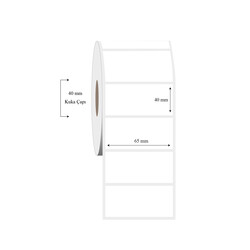 65mm x 40mm Tekli PP Şeffaf Etiket - 