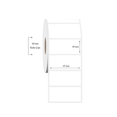 65mm x 40mm Tekli PP Şeffaf Etiket - 1