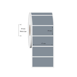 65mm x 40mm Tekli Silvermat Etiket - 