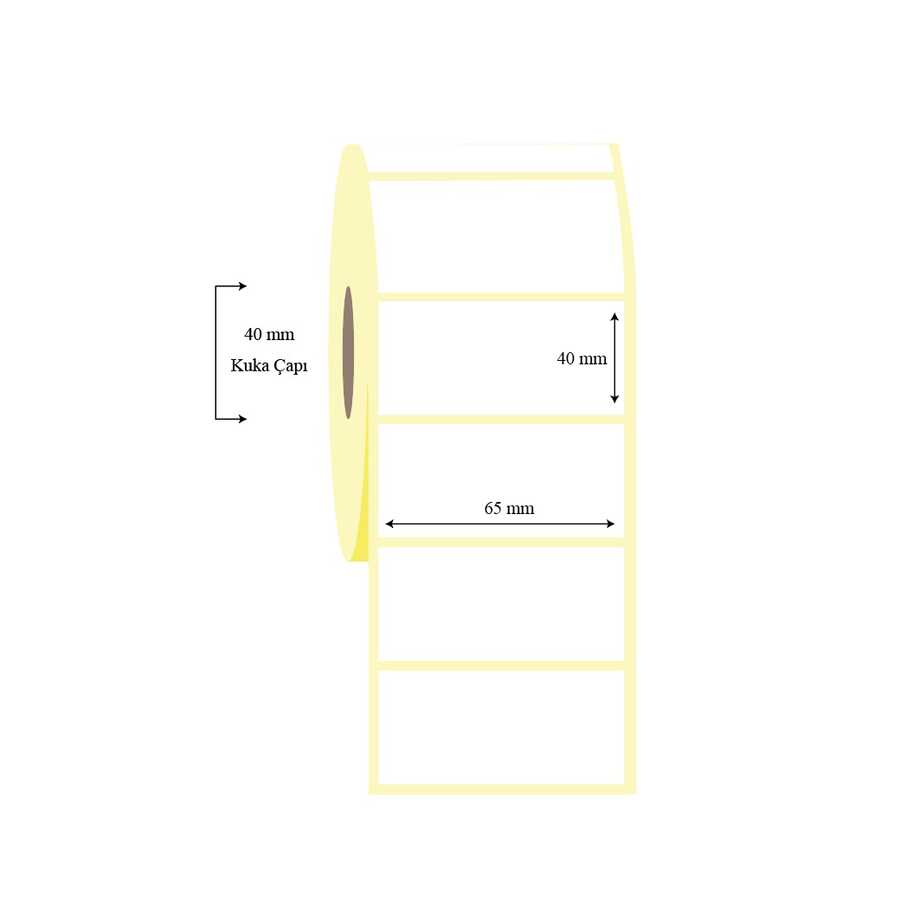 65mm x 40mm Tekli Termal Etiket