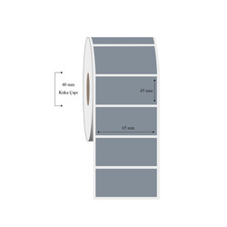 65mm x 45mm Tekli Silvermat Etiket - 