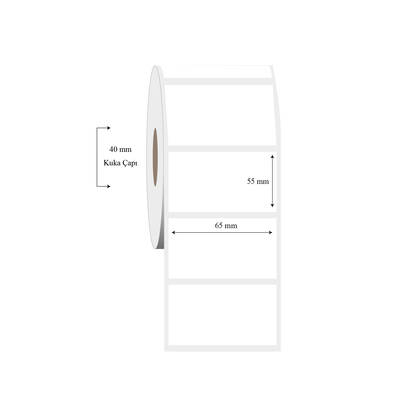 65mm x 55mm Tekli PP Şeffaf Etiket - 1