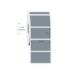 65mm x 55mm Tekli Silvermat Etiket - 