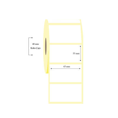 65mm x 55mm Tekli Termal Etiket - 1
