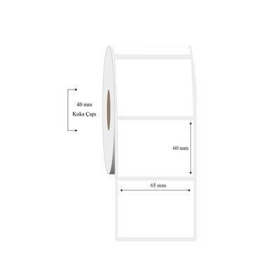 65mm x 60mm Tekli PP Şeffaf Etiket - 1