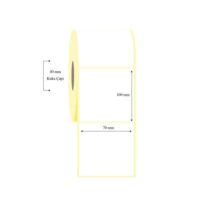 70mm x 100mm Tekli Termal Etiket - 1
