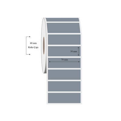 70mm x 30mm Tekli Silvermat Etiket - 1
