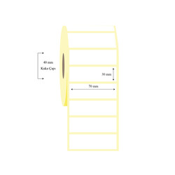 70mm x 30mm Tekli Wellum Etiket - 