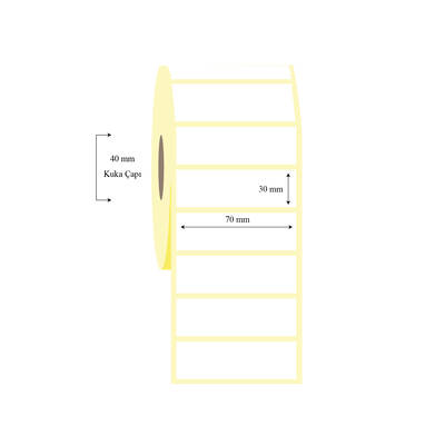 70mm x 30mm Tekli Wellum Etiket - 1