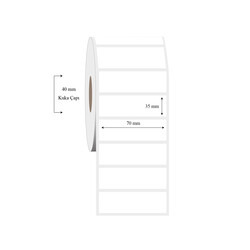 70mm x 35mm Tekli PP Şeffaf Etiket - 