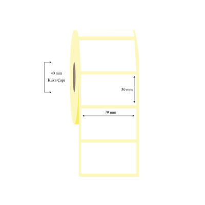 70mm x 50mm Tekli Wellum Etiket - 1