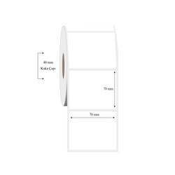70mm x 70mm Tekli PP Şeffaf Etiket - 