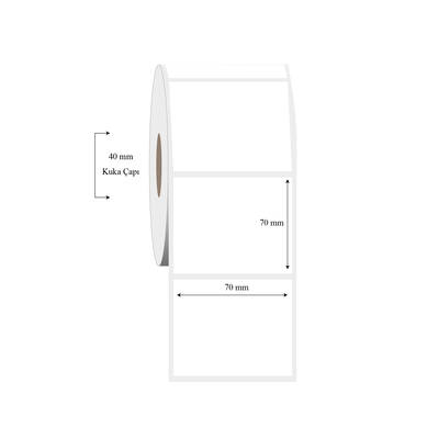 70mm x 70mm Tekli PP Şeffaf Etiket - 1