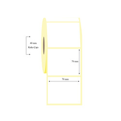 70mm x 70mm Tekli Termal Etiket - 