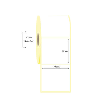 70mm x 90mm Tekli Kuşe Etiket - 1