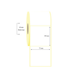 75mm x 100mm Tekli PP Opak Etiket - 