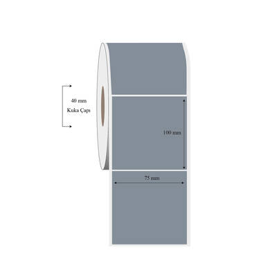 75mm x 100mm Tekli Silvermat Etiket - 1