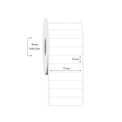 75mm x 20mm Tekli PP Şeffaf Etiket - 1