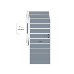 75mm x 20mm Tekli Silvermat Etiket - 