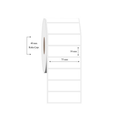 75mm x 30mm Tekli PP Şeffaf Etiket - 1