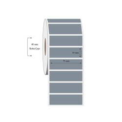 75mm x 30mm Tekli Silvermat Etiket - 