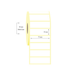 75mm x 30mm Tekli Termal Etiket - 