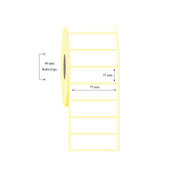 75mm x 35mm Tekli Wellum Etiket - 