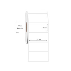 75mm x 40mm Tekli PP Şeffaf Etiket - 