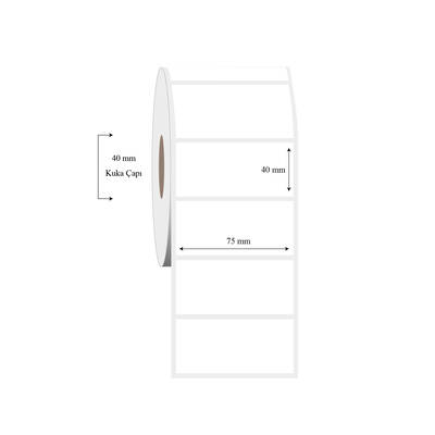 75mm x 40mm Tekli PP Şeffaf Etiket - 1