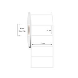 75mm x 45mm Tekli PP Şeffaf Etiket - 