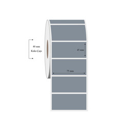 75mm x 45mm Tekli Silvermat Etiket - 