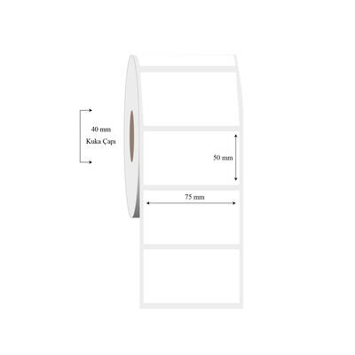 75mm x 50mm Tekli PP Şeffaf Etiket - 1