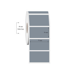75mm x 50mm Tekli Silvermat Etiket - 