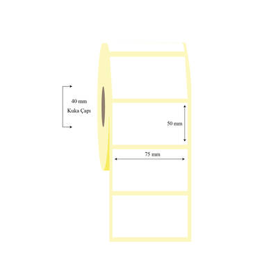 75mm x 50mm Tekli Termal Etiket - 1