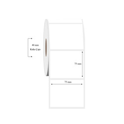75mm x 75mm Tekli PP Şeffaf Etiket - 