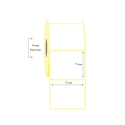 75mm x 75mm Tekli Termal Etiket - 