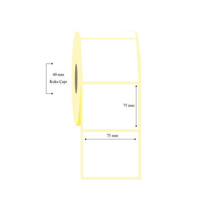 75mm x 75mm Tekli Wellum Etiket - 1