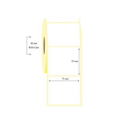 75mm x 85mm Tekli Termal Etiket - 1