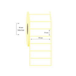 80mm x 30mm Tekli Lamine Termal Etiket - 