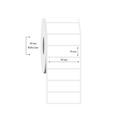 80mm x 30mm Tekli PP Şeffaf Etiket - 1