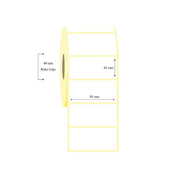  - 80mm x 40mm Tekli Termal Etiket