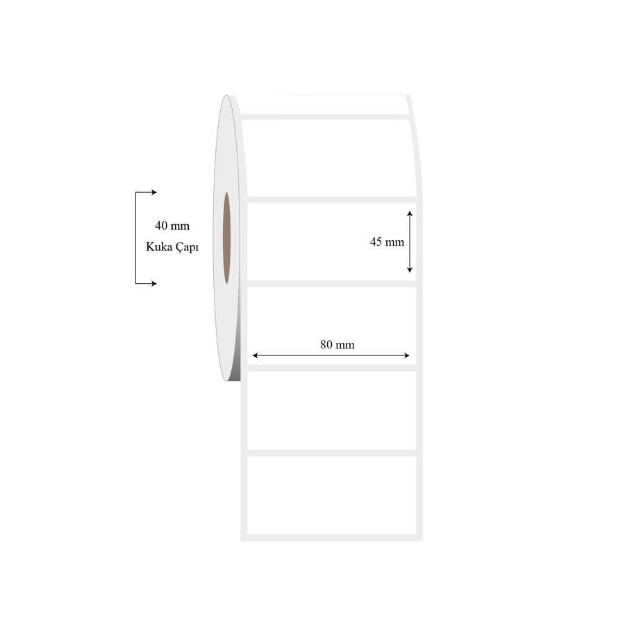 80mm x 45mm Tekli PP Şeffaf Etiket