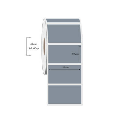 80mm x 50mm Tekli Silvermat Etiket - 1