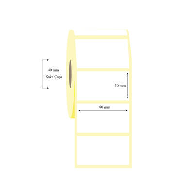 80mm x 50mm Tekli Termal Etiket - 1